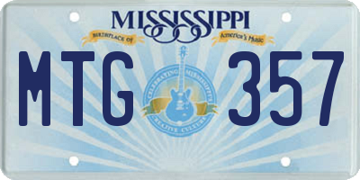 MS license plate MTG357
