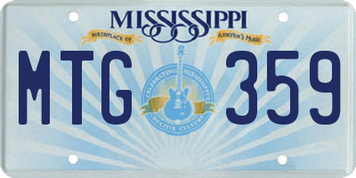 MS license plate MTG359