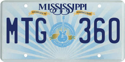 MS license plate MTG360