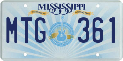 MS license plate MTG361