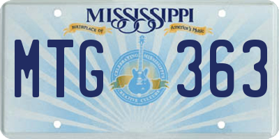 MS license plate MTG363