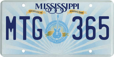MS license plate MTG365