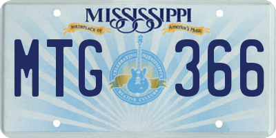 MS license plate MTG366