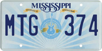 MS license plate MTG374