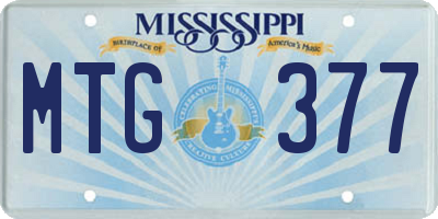 MS license plate MTG377