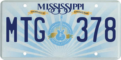 MS license plate MTG378