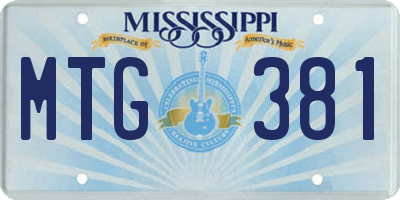 MS license plate MTG381