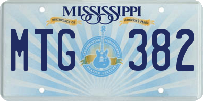MS license plate MTG382