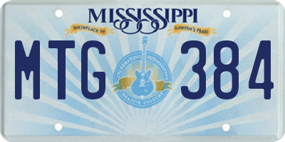 MS license plate MTG384