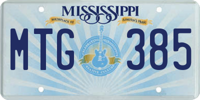 MS license plate MTG385