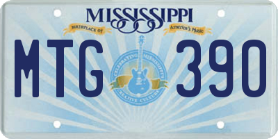 MS license plate MTG390