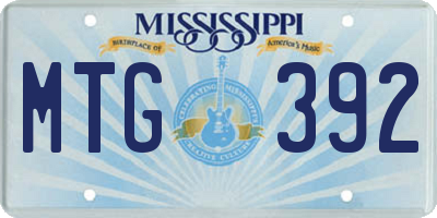 MS license plate MTG392
