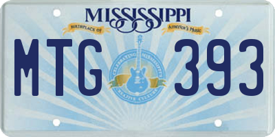 MS license plate MTG393