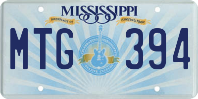 MS license plate MTG394