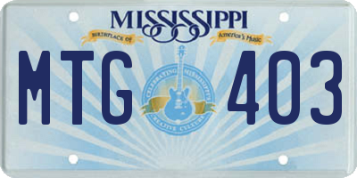 MS license plate MTG403