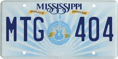 MS license plate MTG404