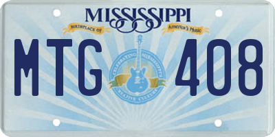 MS license plate MTG408