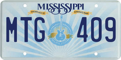 MS license plate MTG409