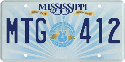 MS license plate MTG412