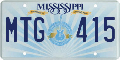 MS license plate MTG415