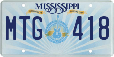 MS license plate MTG418