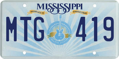 MS license plate MTG419