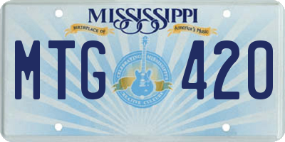 MS license plate MTG420