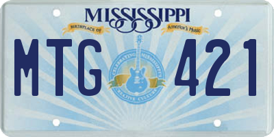 MS license plate MTG421