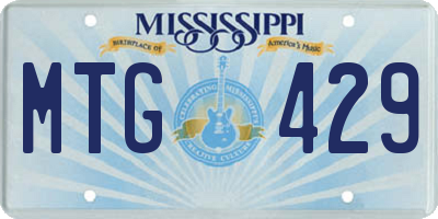 MS license plate MTG429