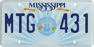 MS license plate MTG431