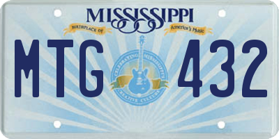 MS license plate MTG432