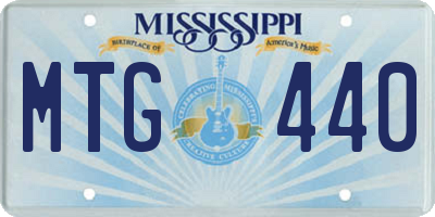 MS license plate MTG440