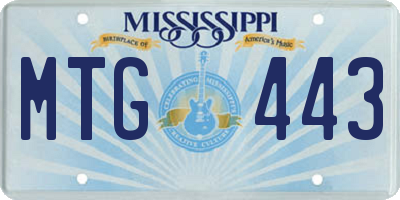 MS license plate MTG443