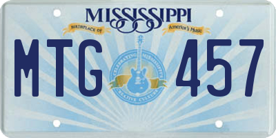 MS license plate MTG457