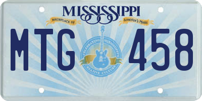 MS license plate MTG458