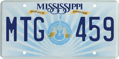 MS license plate MTG459