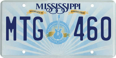 MS license plate MTG460