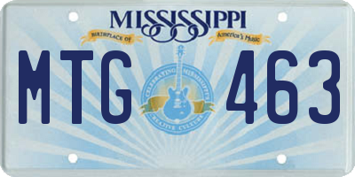 MS license plate MTG463