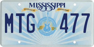 MS license plate MTG477