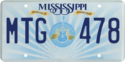 MS license plate MTG478