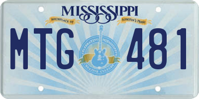 MS license plate MTG481