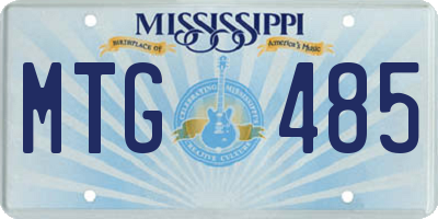 MS license plate MTG485