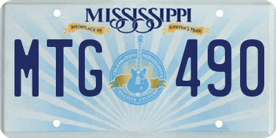 MS license plate MTG490