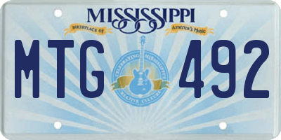 MS license plate MTG492