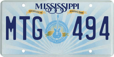 MS license plate MTG494