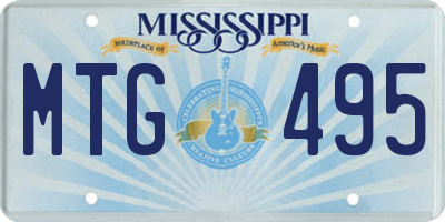 MS license plate MTG495
