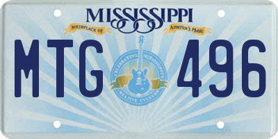 MS license plate MTG496