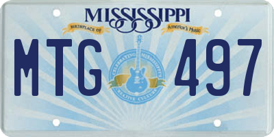 MS license plate MTG497
