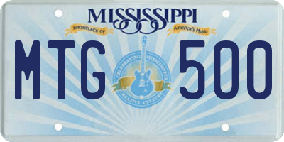 MS license plate MTG500
