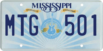 MS license plate MTG501
